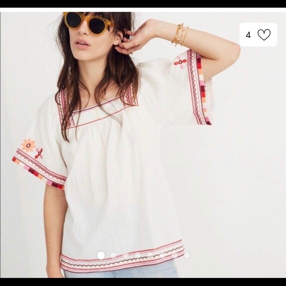 Madewell | floral white blouse
